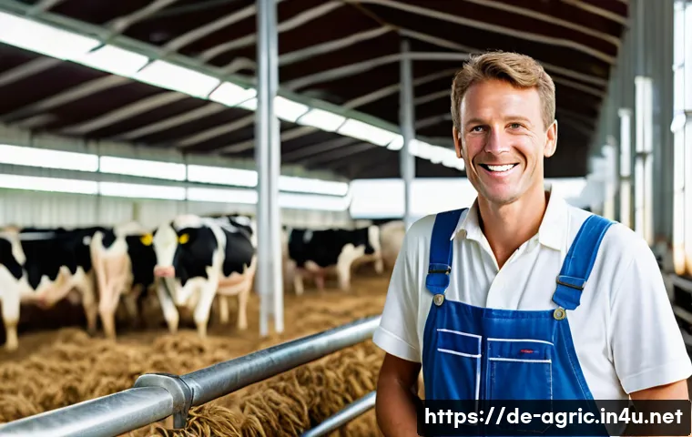 축산업 HACCP 인증 받는 법 - **Prompt 1: Trust and Quality in German Animal Husbandry**
    "A confident, smiling German farmer, ...