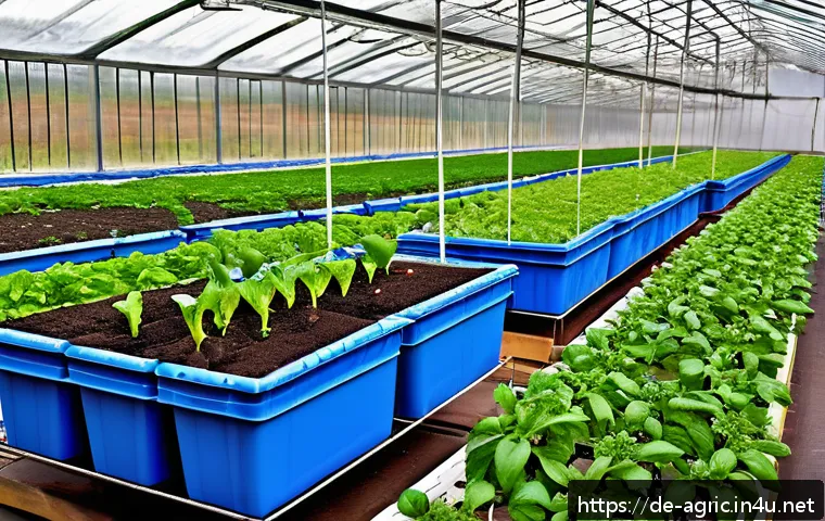 작물별 재배 달력 - A vibrant greenhouse interior scene in early spring, showcasing healthy tomato, pepper, and eggplant...